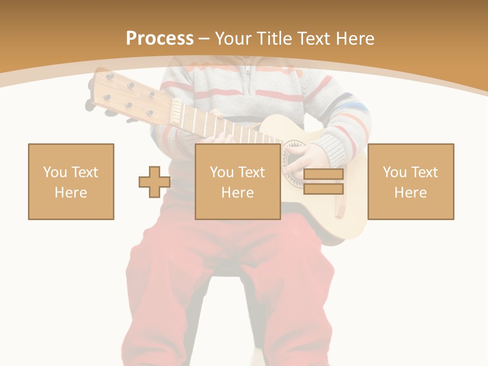 A Little Boy Sitting On The Ground Playing A Guitar PowerPoint Template