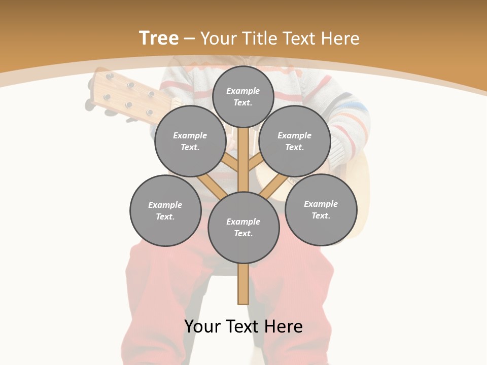 A Little Boy Sitting On The Ground Playing A Guitar PowerPoint Template