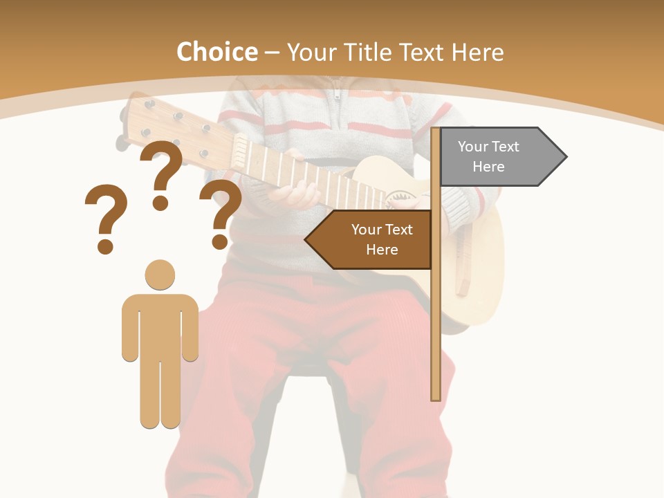 A Little Boy Sitting On The Ground Playing A Guitar PowerPoint Template