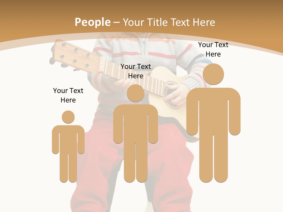 A Little Boy Sitting On The Ground Playing A Guitar PowerPoint Template