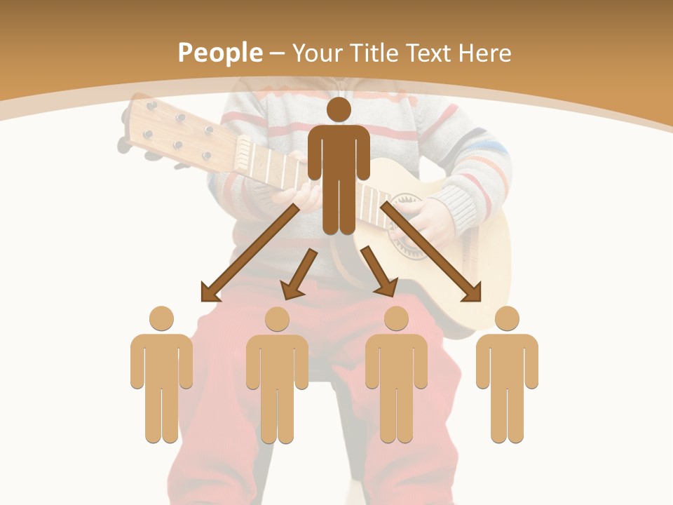 A Little Boy Sitting On The Ground Playing A Guitar PowerPoint Template