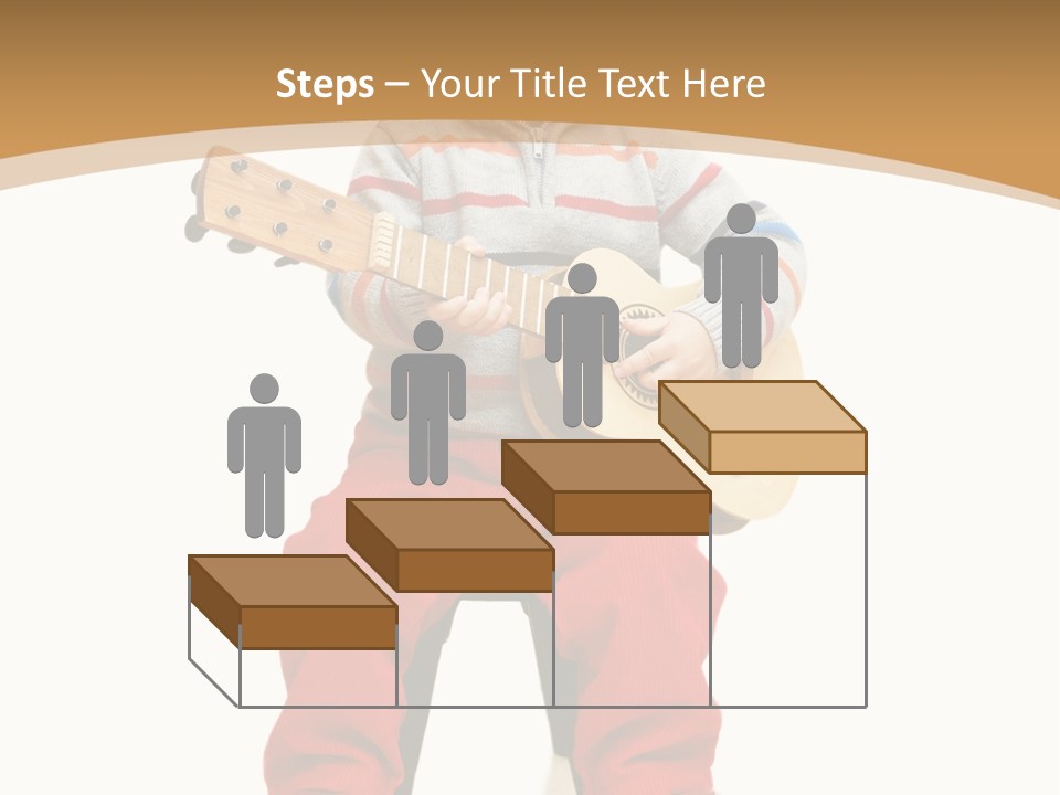A Little Boy Sitting On The Ground Playing A Guitar PowerPoint Template