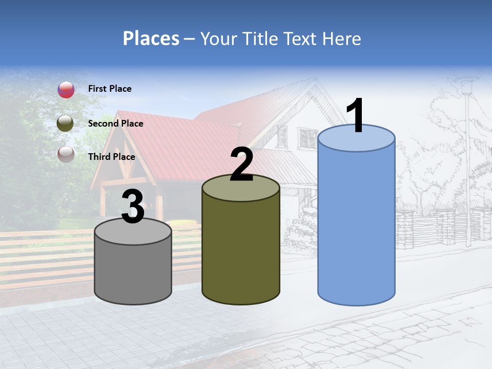 A Picture Of A House With A Red Roof PowerPoint Template