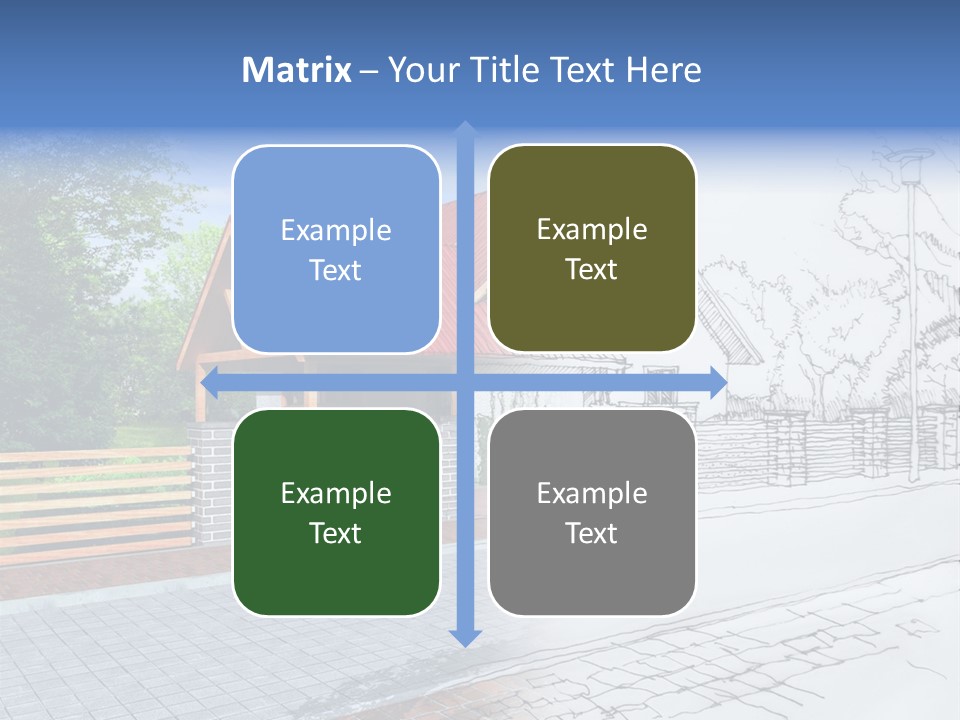 A Picture Of A House With A Red Roof PowerPoint Template