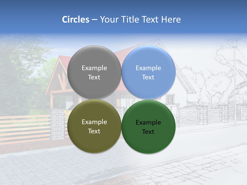 A Picture Of A House With A Red Roof PowerPoint Template