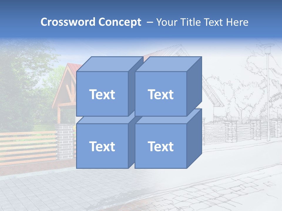 A Picture Of A House With A Red Roof PowerPoint Template