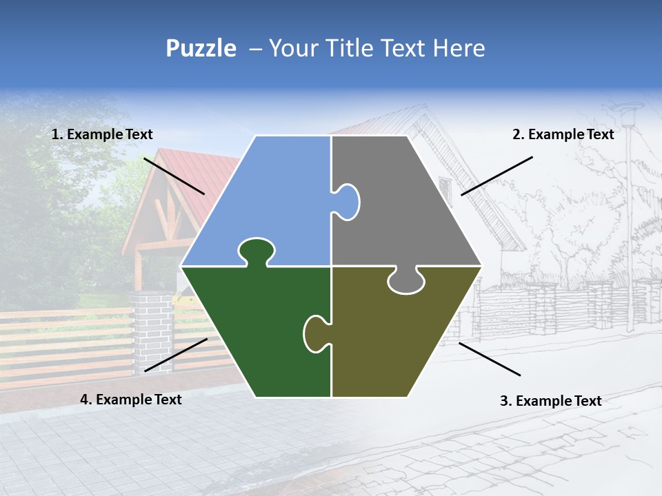 A Picture Of A House With A Red Roof PowerPoint Template