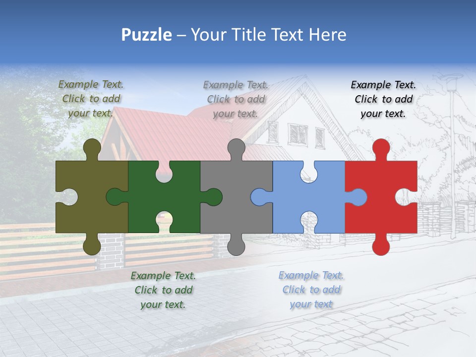 A Picture Of A House With A Red Roof PowerPoint Template