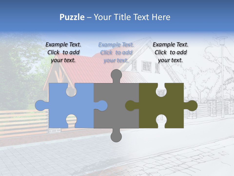 A Picture Of A House With A Red Roof PowerPoint Template