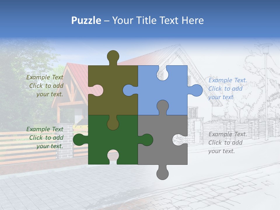 A Picture Of A House With A Red Roof PowerPoint Template