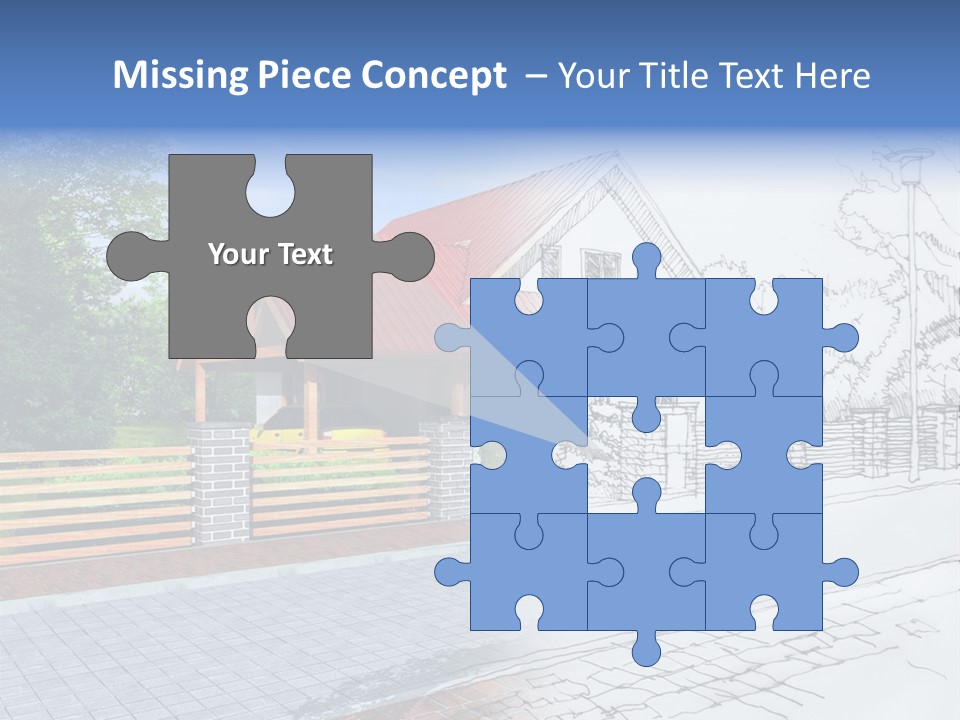 A Picture Of A House With A Red Roof PowerPoint Template