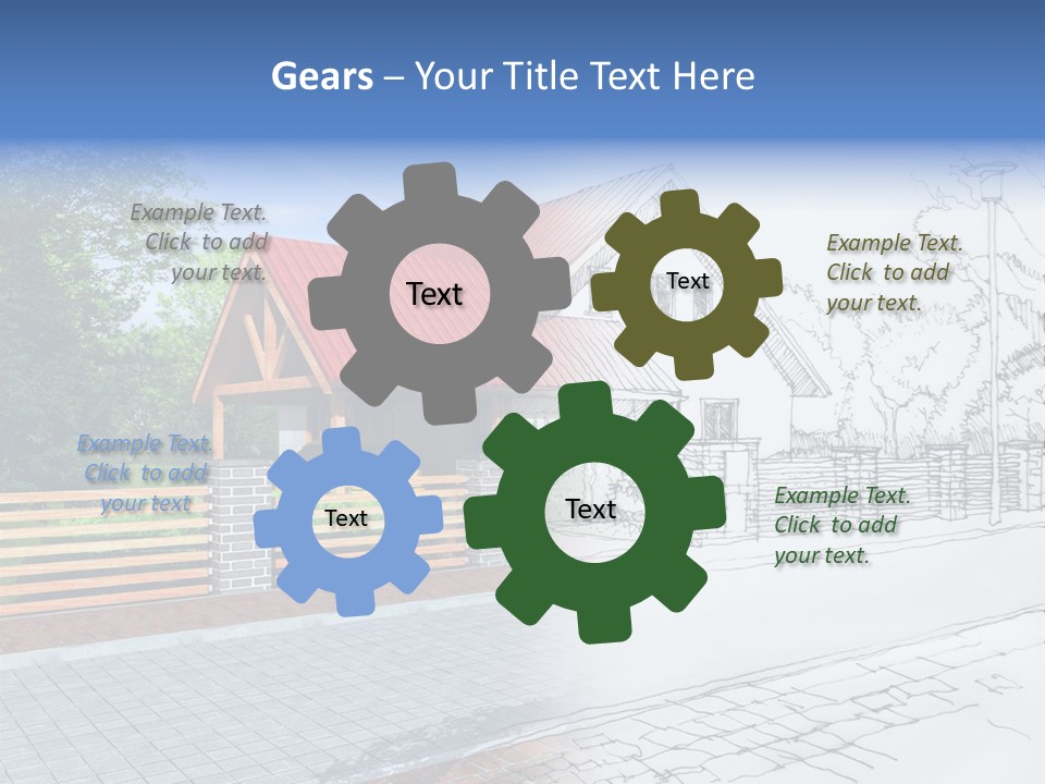 A Picture Of A House With A Red Roof PowerPoint Template