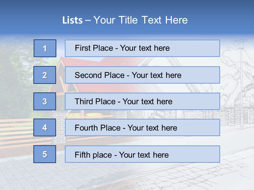 A Picture Of A House With A Red Roof PowerPoint Template