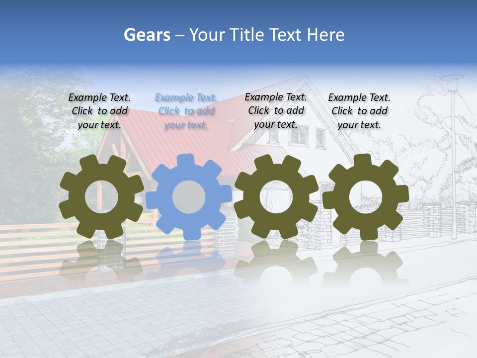 A Picture Of A House With A Red Roof PowerPoint Template