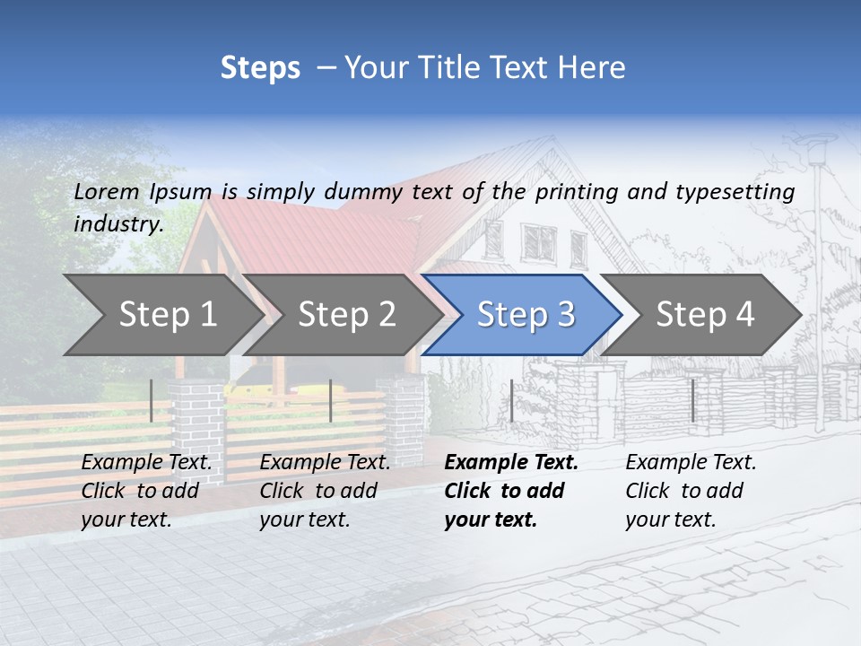 A Picture Of A House With A Red Roof PowerPoint Template