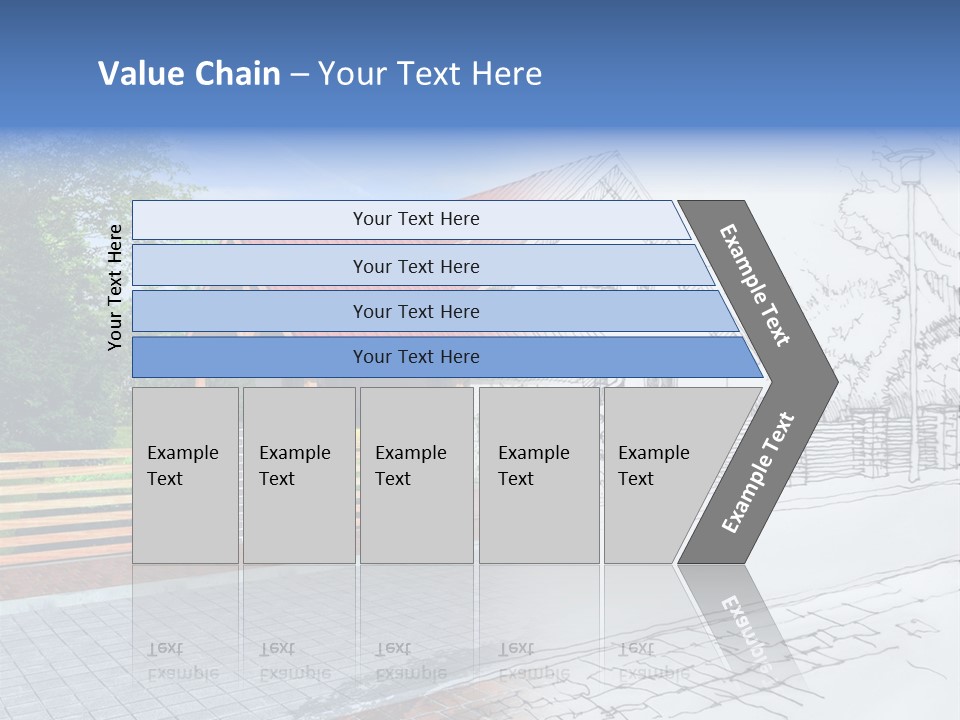 A Picture Of A House With A Red Roof PowerPoint Template