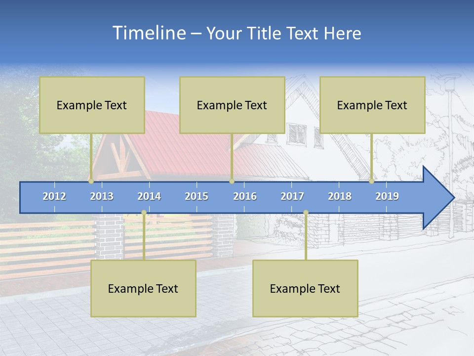 A Picture Of A House With A Red Roof PowerPoint Template