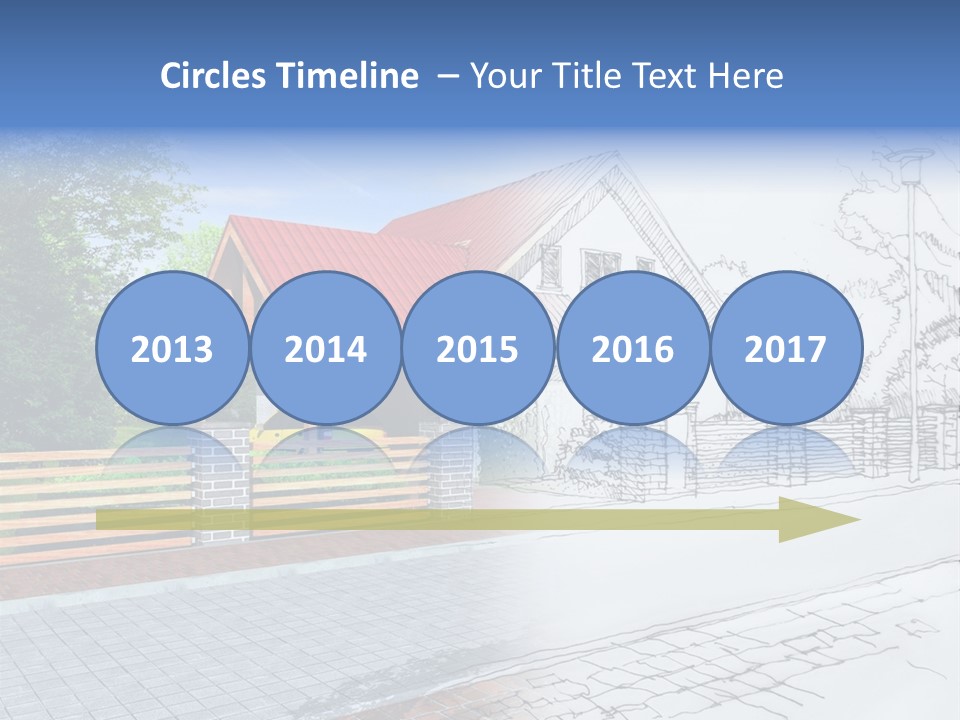 A Picture Of A House With A Red Roof PowerPoint Template