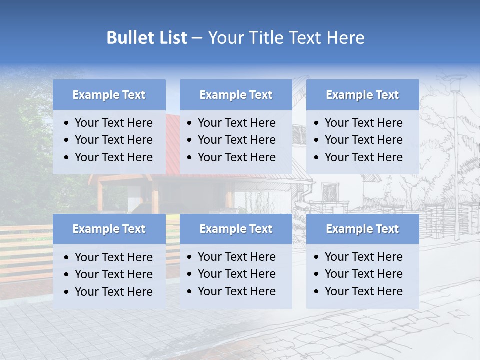 A Picture Of A House With A Red Roof PowerPoint Template