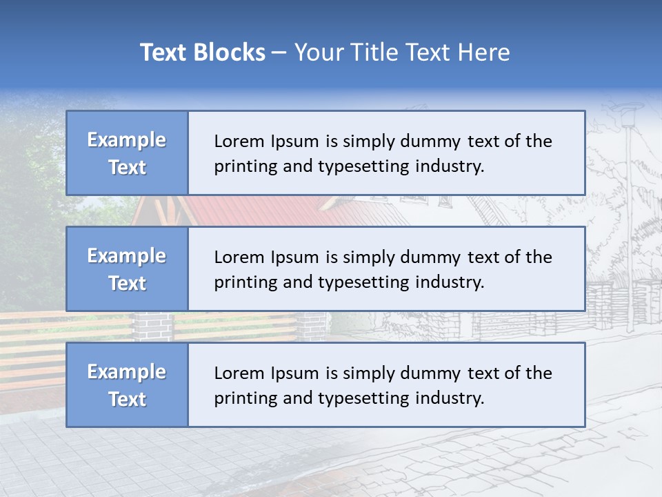A Picture Of A House With A Red Roof PowerPoint Template