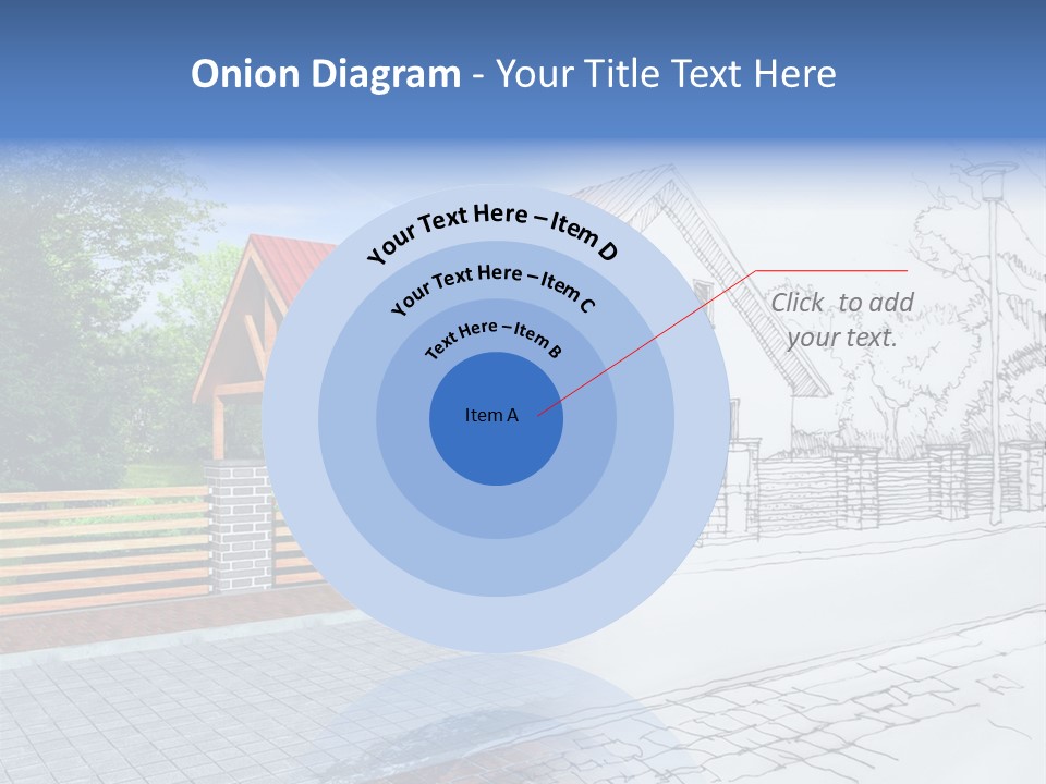 A Picture Of A House With A Red Roof PowerPoint Template