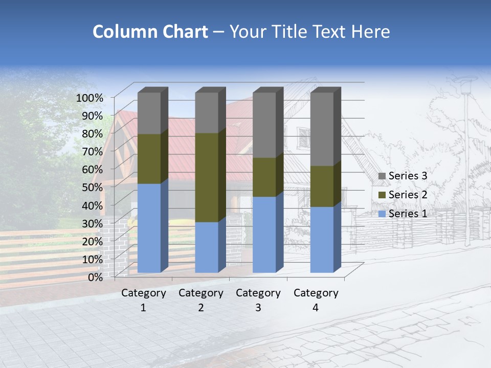 A Picture Of A House With A Red Roof PowerPoint Template