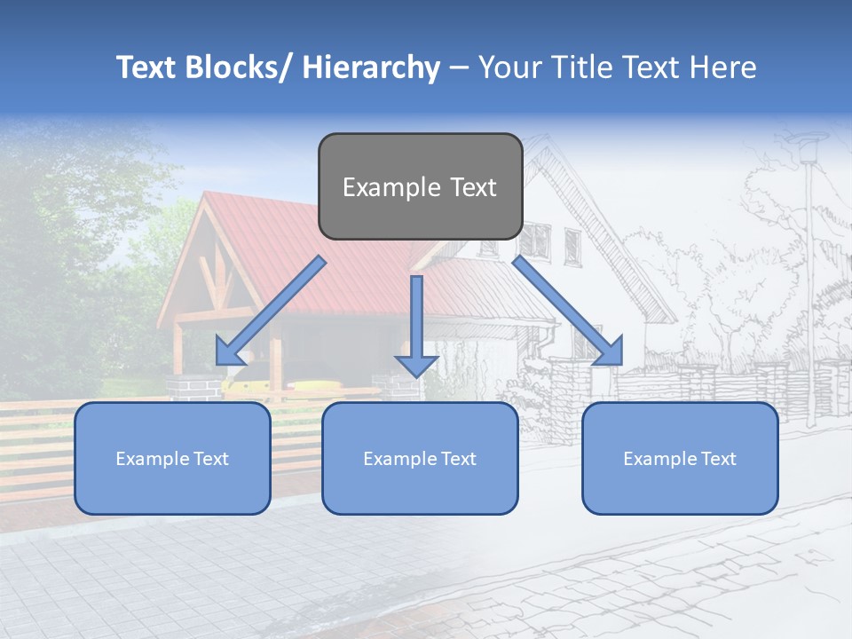 A Picture Of A House With A Red Roof PowerPoint Template