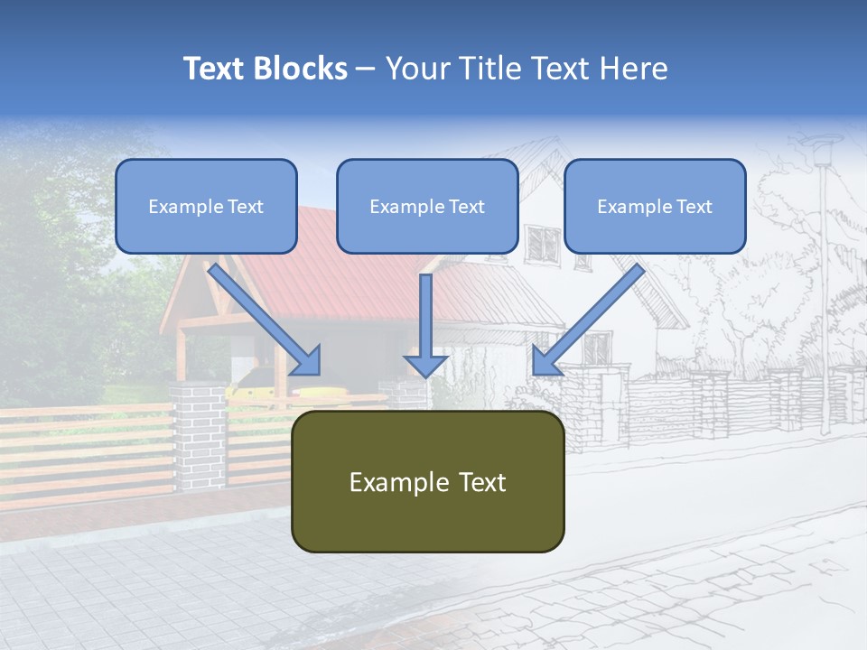 A Picture Of A House With A Red Roof PowerPoint Template
