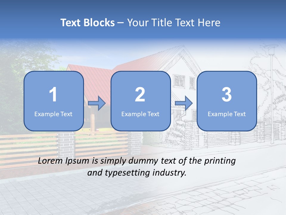A Picture Of A House With A Red Roof PowerPoint Template