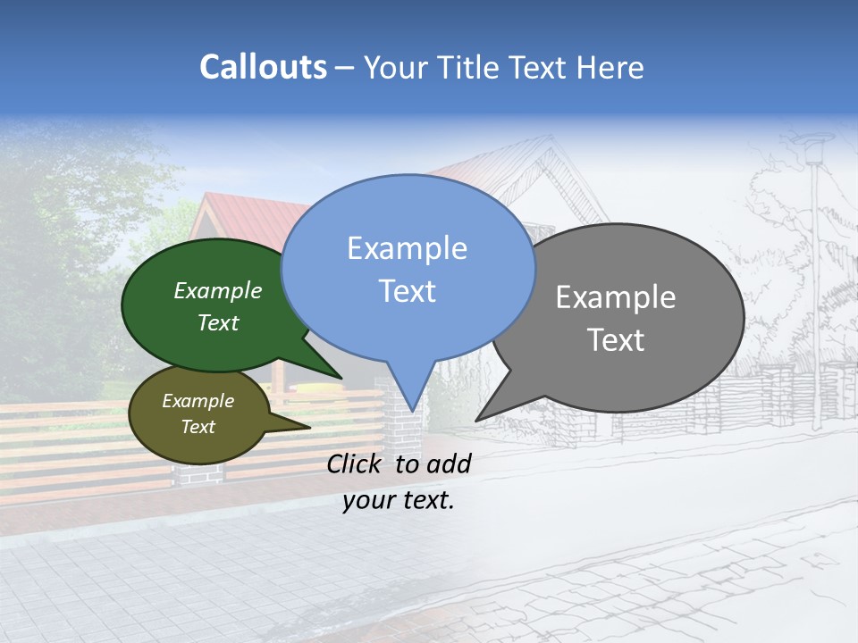 A Picture Of A House With A Red Roof PowerPoint Template