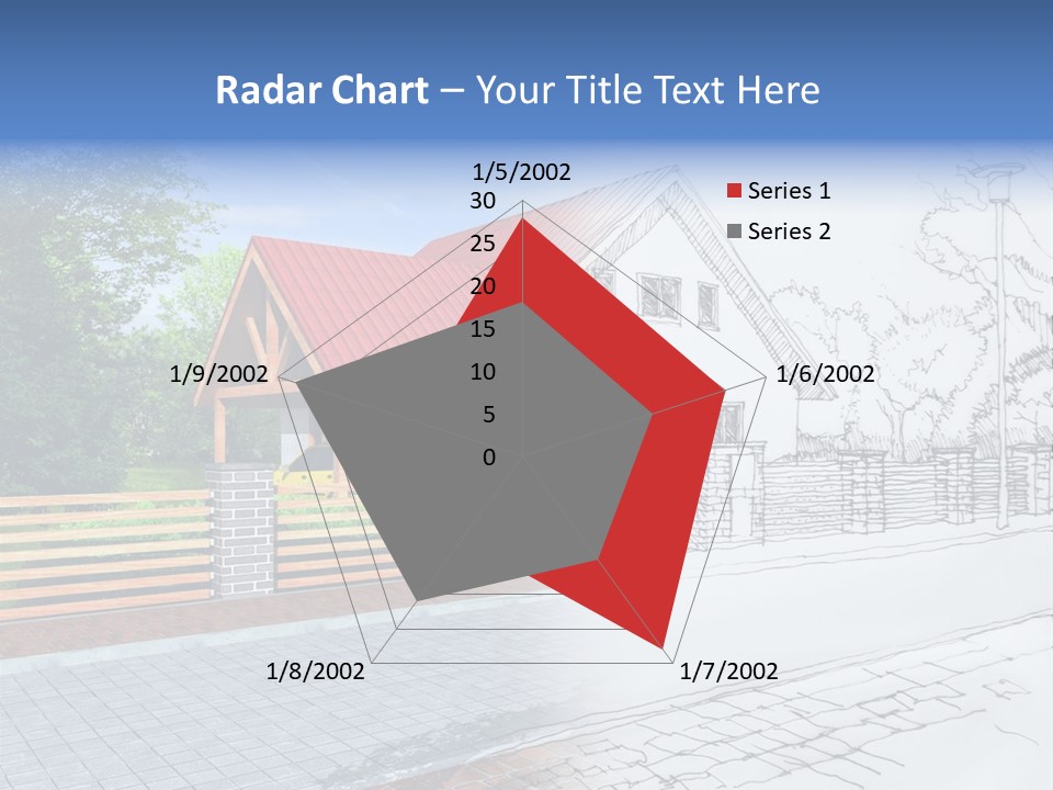 A Picture Of A House With A Red Roof PowerPoint Template