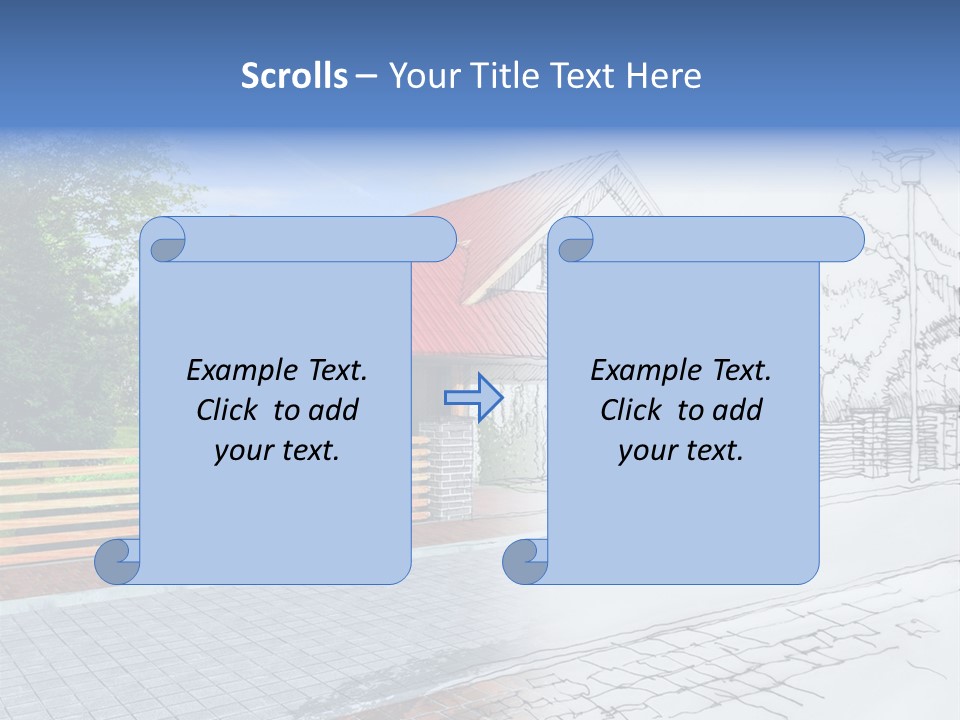 A Picture Of A House With A Red Roof PowerPoint Template