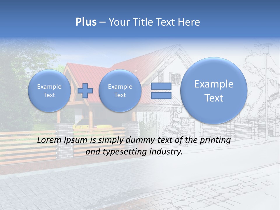 A Picture Of A House With A Red Roof PowerPoint Template