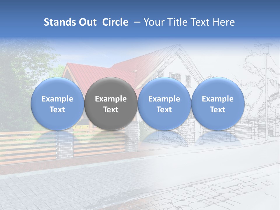 A Picture Of A House With A Red Roof PowerPoint Template