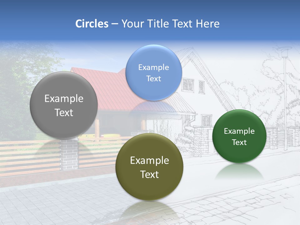 A Picture Of A House With A Red Roof PowerPoint Template