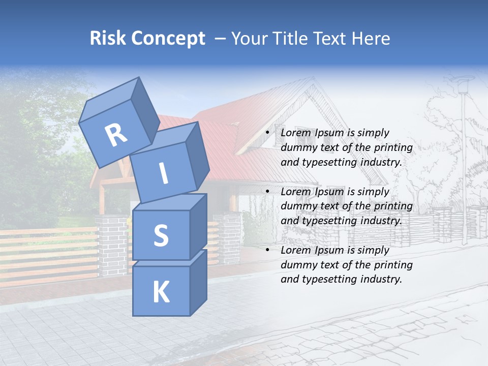 A Picture Of A House With A Red Roof PowerPoint Template