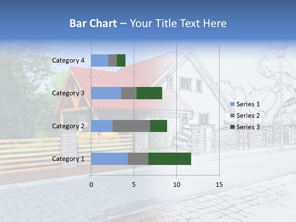 A Picture Of A House With A Red Roof PowerPoint Template