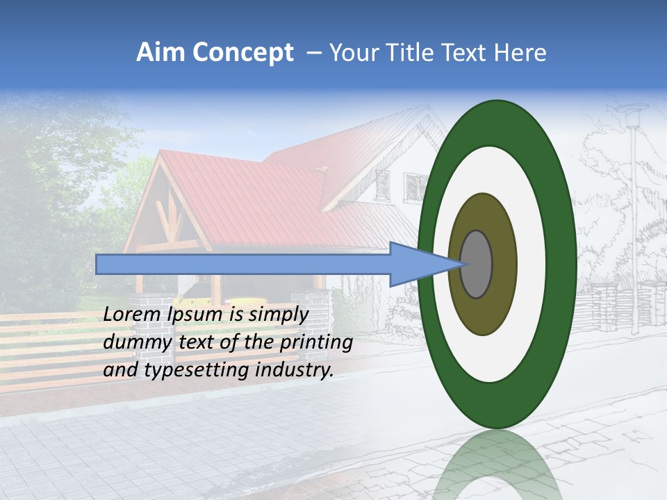 A Picture Of A House With A Red Roof PowerPoint Template