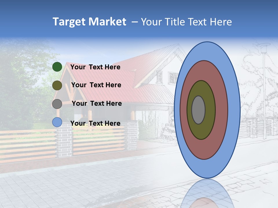 A Picture Of A House With A Red Roof PowerPoint Template