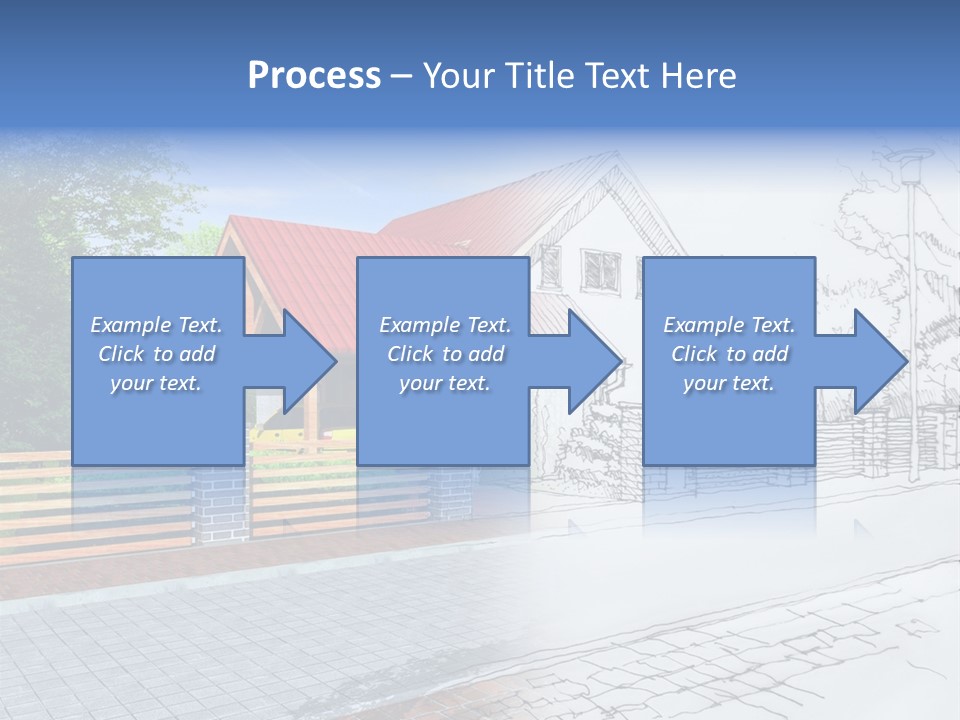 A Picture Of A House With A Red Roof PowerPoint Template
