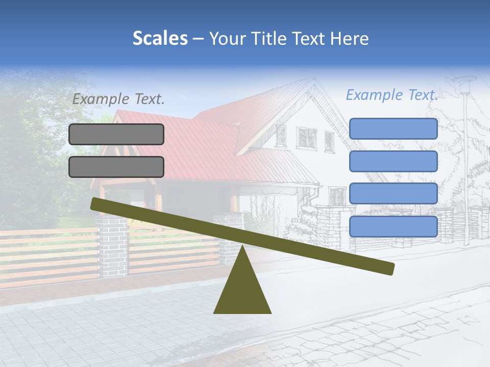 A Picture Of A House With A Red Roof PowerPoint Template