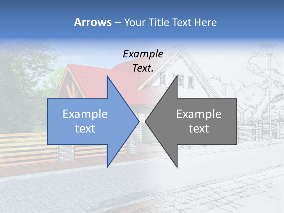A Picture Of A House With A Red Roof PowerPoint Template