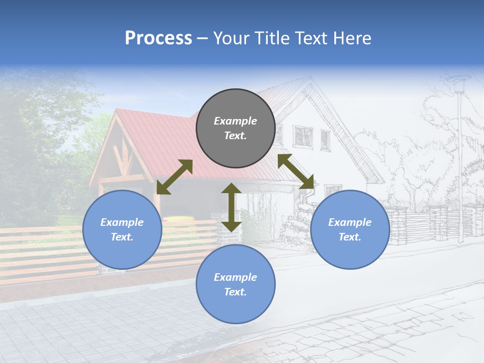 A Picture Of A House With A Red Roof PowerPoint Template