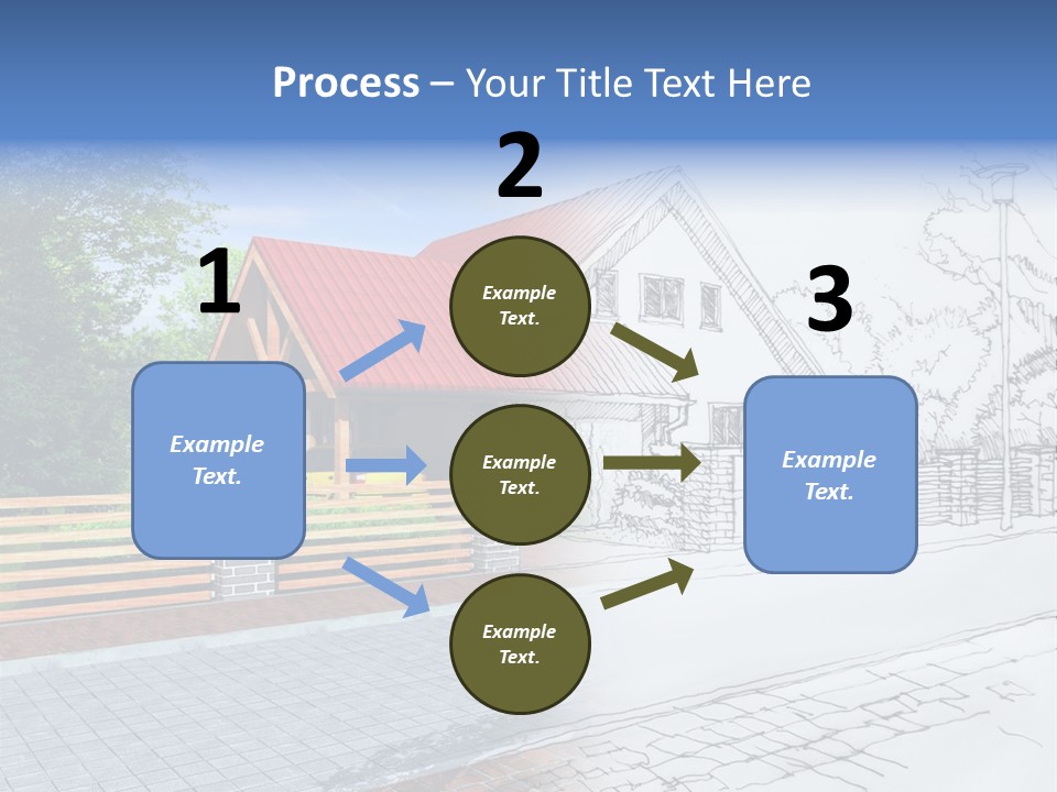 A Picture Of A House With A Red Roof PowerPoint Template