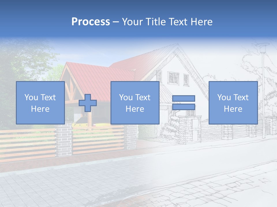 A Picture Of A House With A Red Roof PowerPoint Template