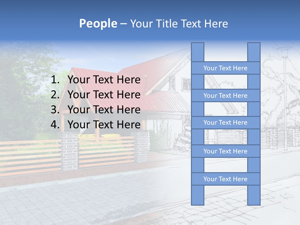 A Picture Of A House With A Red Roof PowerPoint Template