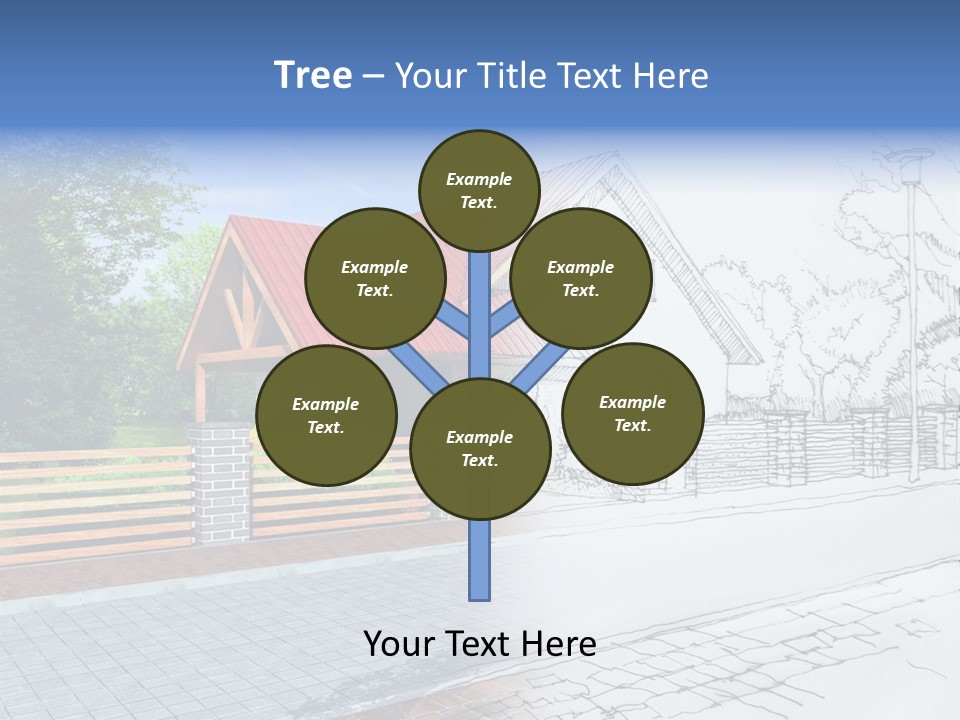 A Picture Of A House With A Red Roof PowerPoint Template