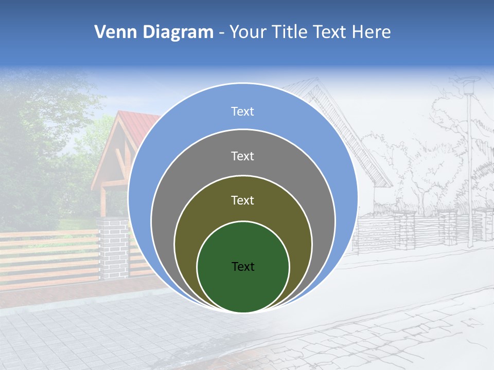 A Picture Of A House With A Red Roof PowerPoint Template