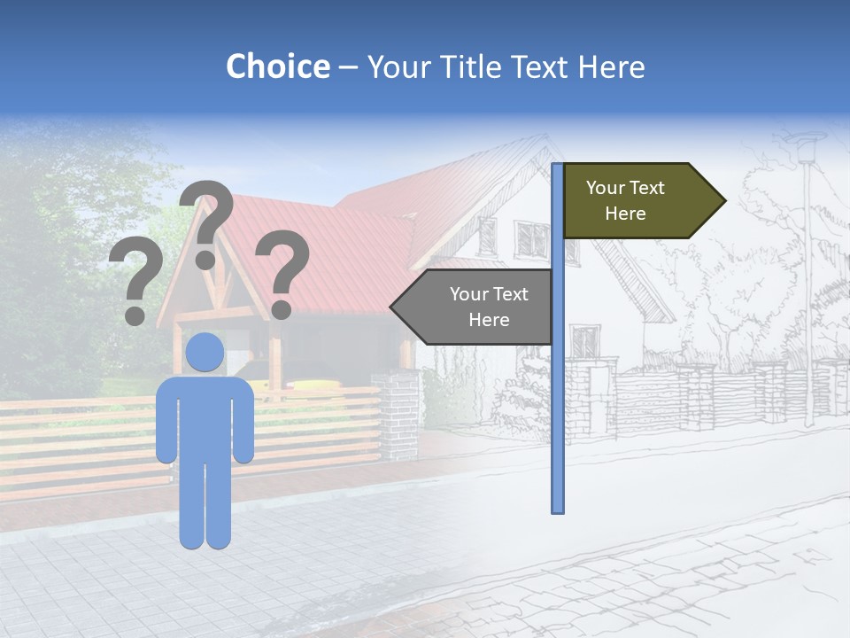 A Picture Of A House With A Red Roof PowerPoint Template