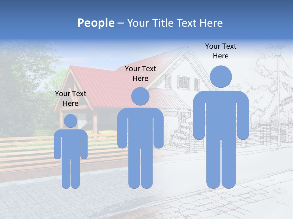 A Picture Of A House With A Red Roof PowerPoint Template